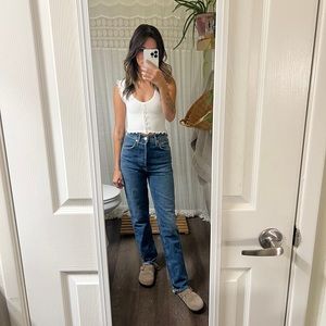 Citizens Of Humanity High Rise Straight Leg Jeans